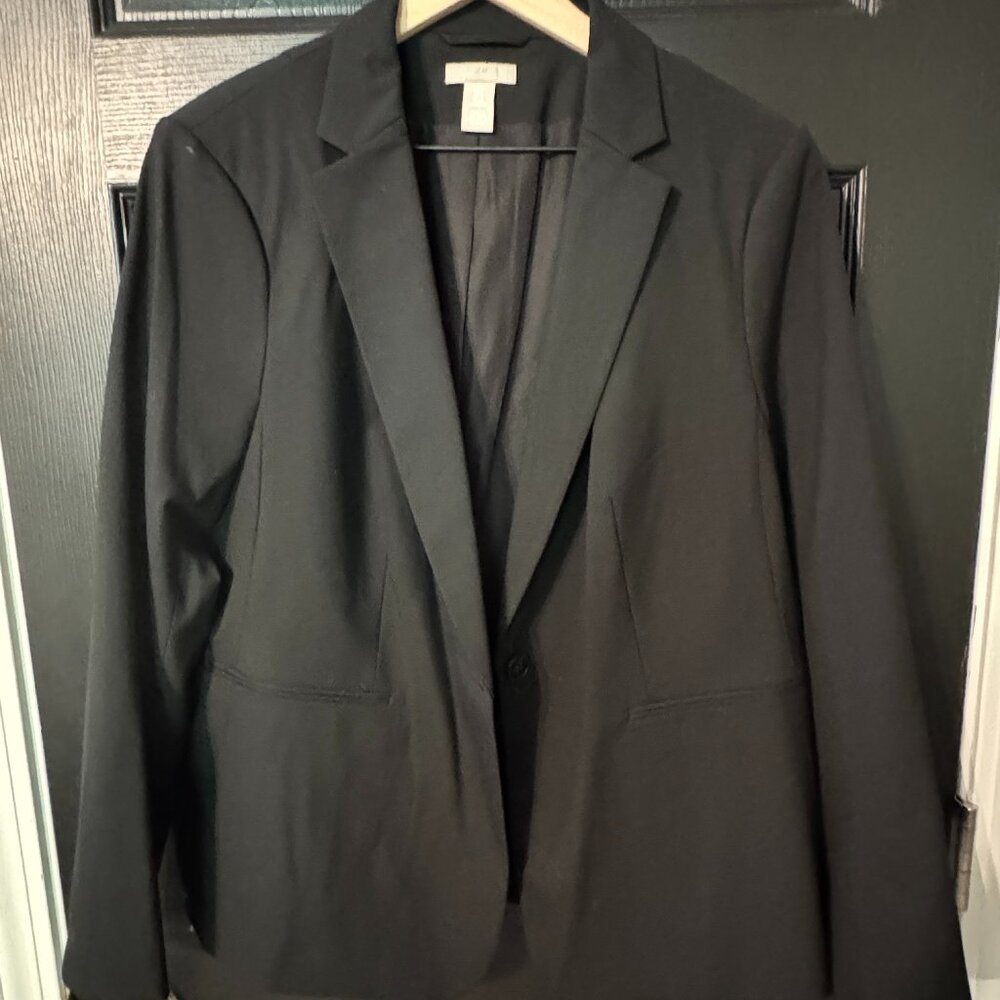 H&M Womens Suit Jacket Blazer Black Extra Large